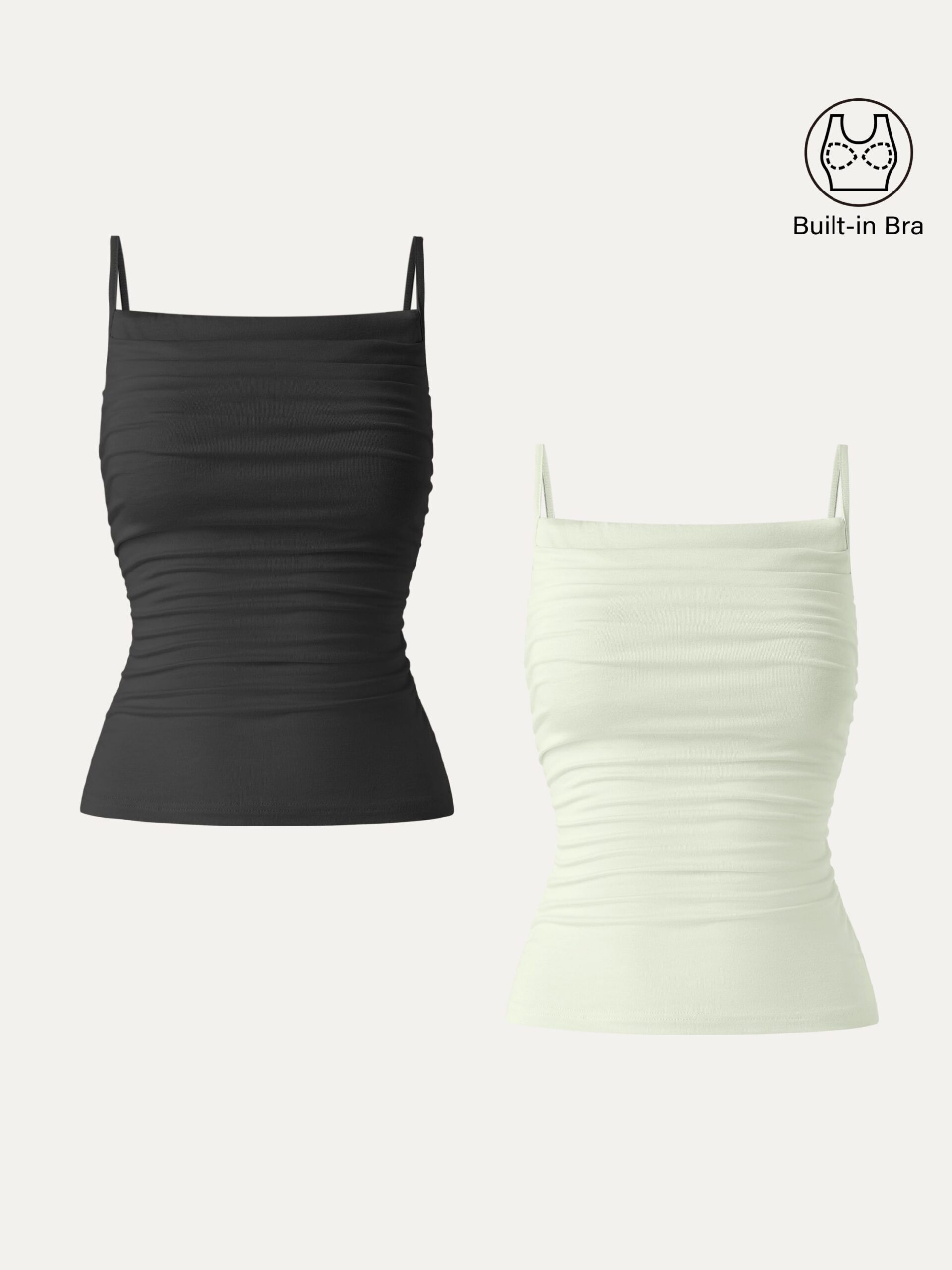 Verstellbare Spaghettiträger, seitlich gerafft, neuer, luftiger Brami - Image 16