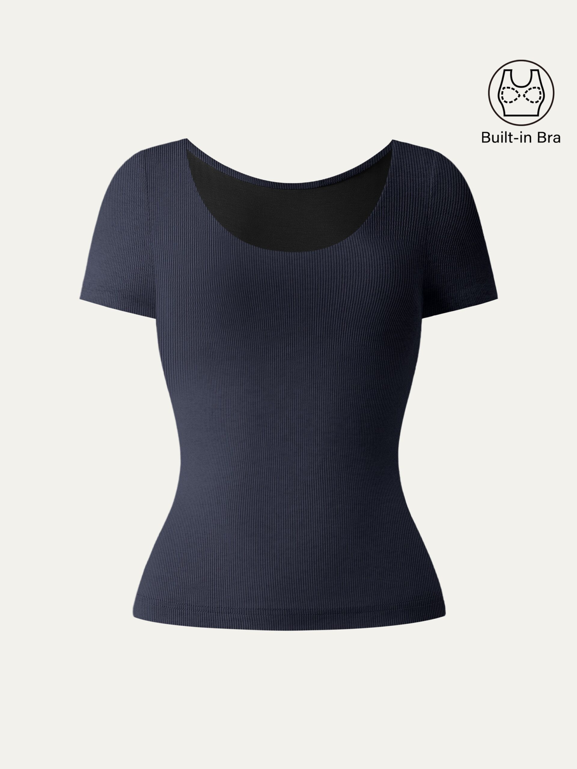 U-Ausschnitt Kurzarm Baumwolle New Airy Brami - Image 6