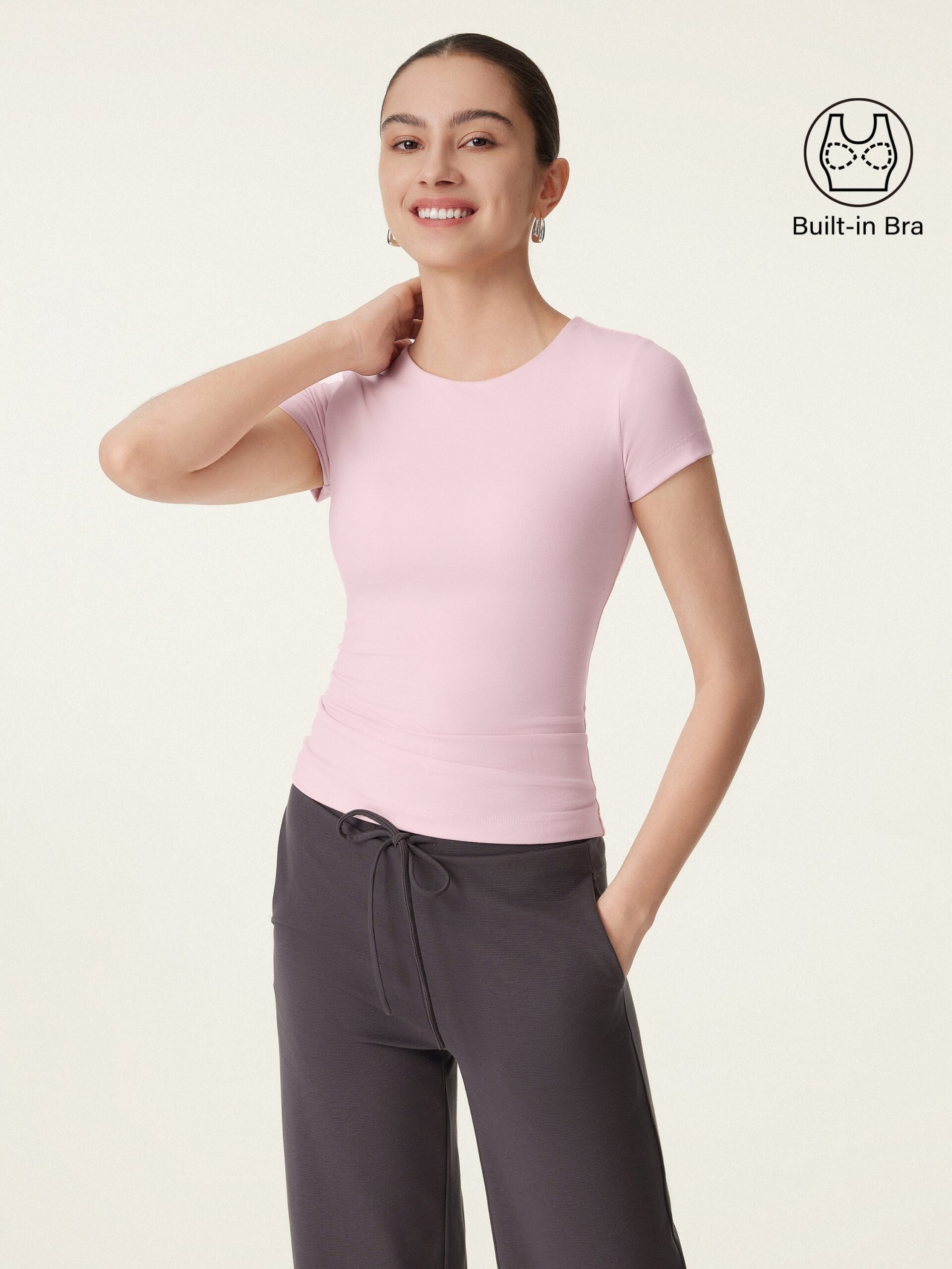 Rundhalsausschnitt Slimming Kurzarm New Airy Brami