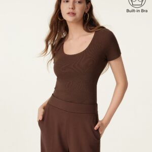 U-Ausschnitt Kurzarm Baumwolle New Airy Brami