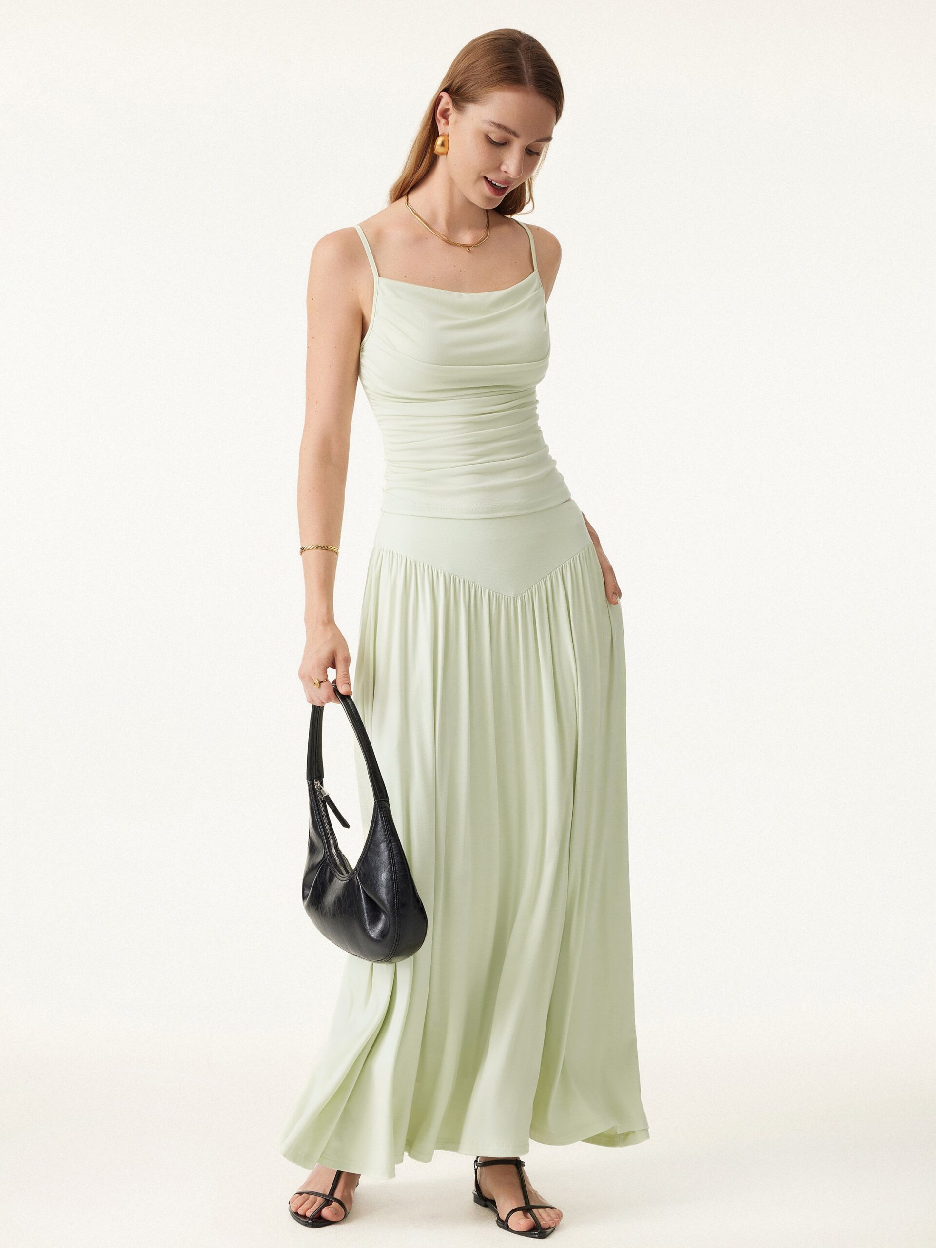 Verstellbare Spaghettiträger, seitlich gerafft, neuer, luftiger Brami - Image 7