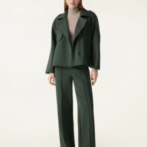 2-teiliges Set: Mantel mit wandelbarem Kragen und Knöpfen & Komforthose mit Bauchkontrolle