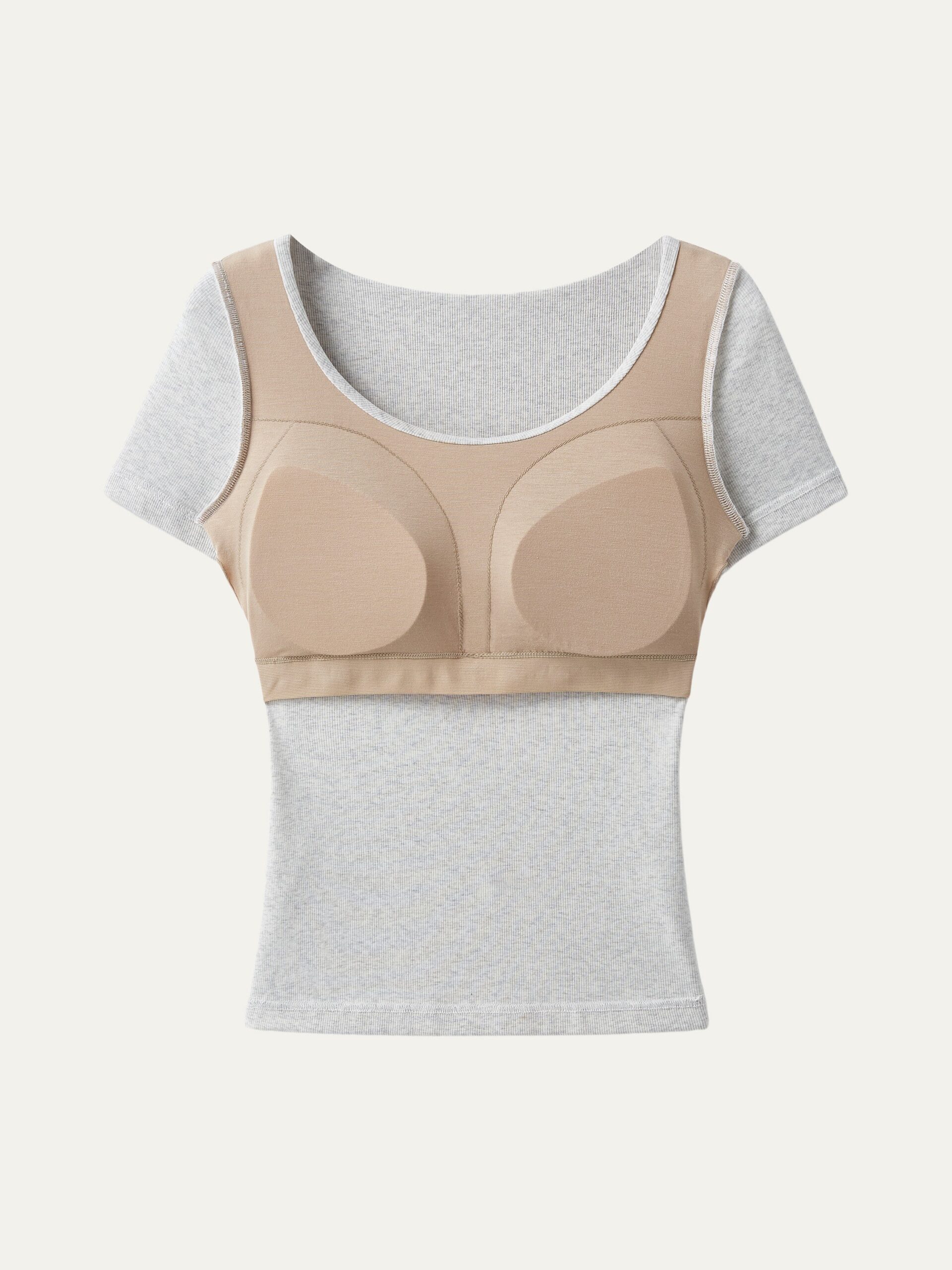 U-Ausschnitt Kurzarm Baumwolle New Airy Brami - Image 15