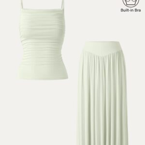 Alternative view of 2-teiliges Set mit verstellbaren Spaghettiträgern, Brami und V-förmigem Maxirock mit Taschen