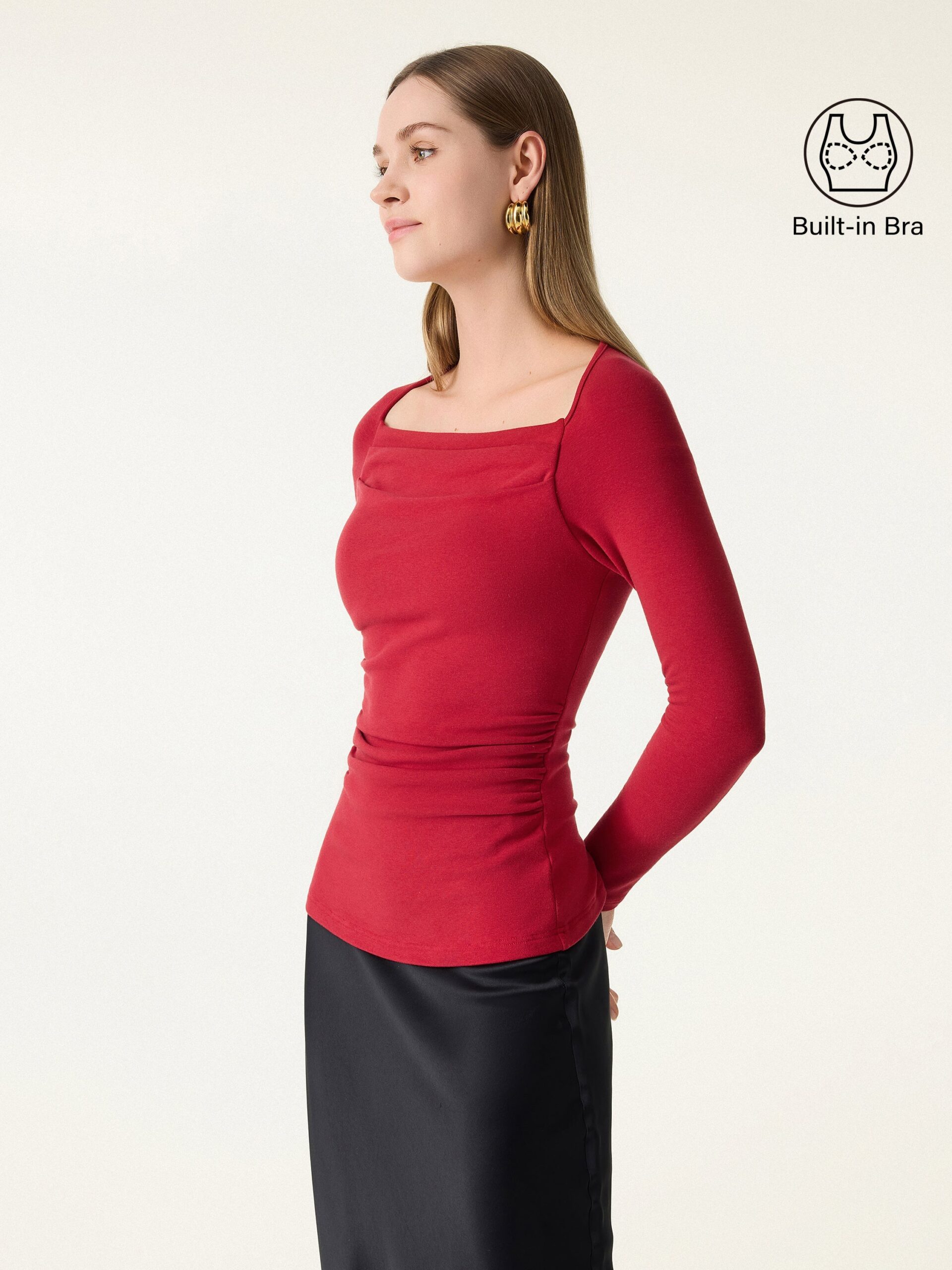 ProWarm Langarmshirt mit geradem Halsausschnitt und Bund