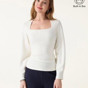 Quadratischer Ausschnitt, lockere Ärmel, Brami